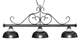 Billiard Lamp "Opera", black, 3 Bells, Ø38cm, 156cm