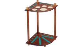 Billiard Cue Rack Corner Rack, mahogany, for 8 Billiard Cues, Balls