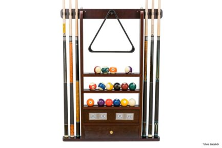 Billiard Cue & Ball Rack w/ Score Counters, mahogany, for 6 Billiard Cues, Balls