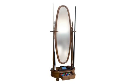 Billiard Cue Stand Dublin, with mirror, brown, Pool & Pyramid