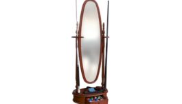 Billiard Cue Stand Dublin, with mirror, mahogany, Pool & Pyramid