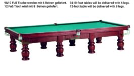 Billiard Table, Snooker,Chancellor II, mahogany, 12 ft.