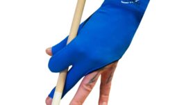 Billiard Glove, Half Finger, Dynamic Premium, 3-Finger, Black/Blue, to wear on left hand, S&M