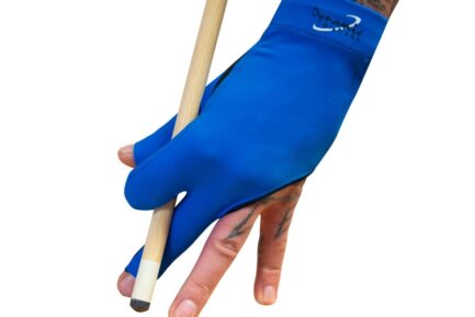 Billiard Glove, Half Finger, Dynamic Premium, 3-Finger, Black/Blue, to wear on left hand, L&XL