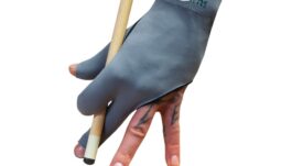 Billiard Glove, Half Finger, Dynamic Premium, 3-Finger, Black/Grey, to wear on left hand, L&XL