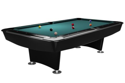 Billiard Table Dynamic II, shining black, Pool, 9 ft, Simonis 760 blue green