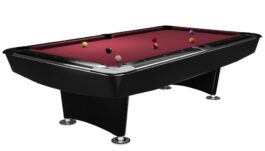 Billiard Table Dynamic II, shining black, Pool, 7 ft., Simonis 860 burgundy