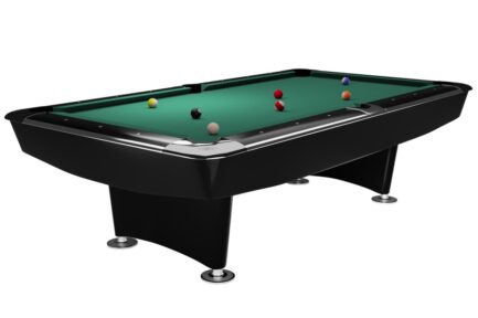 Billiard Table Dynamic II, shining black, Pool, 9 ft, Simonis 760 yellow green