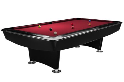 Billiard Table Dynamic II, shining black, Pool, 7 ft, Simonis 860 red