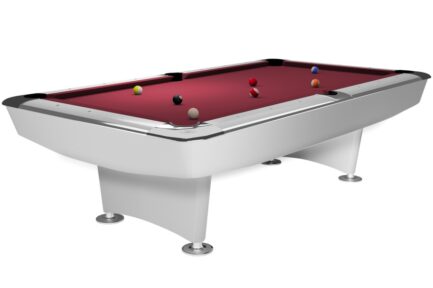Billiard Table, Pool, Dynamic II, 7 ft., shining white, Simonis 760 burgundy