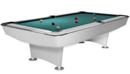 Billiard Table, Pool, Dynamic II, 7 ft., shining white, Simonis 760 blue green