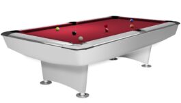 Billiard Table, Pool, Dynamic II, 7 ft., shining white, Simonis 860 red