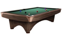 Billiard Table, Pool, Dynamic III, Modern Brown, 9 ft., Simonis 760 gelbgrün