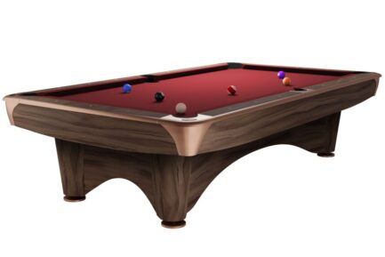 Billiard Table, Pool, Dynamic III, Modern Brown, 9 ft., Simonis 760 red