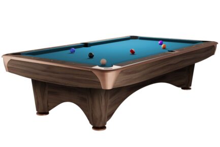 Billiard Table, Pool, Dynamic III, Modern Brown, 9 ft., Simonis 760 tournament blue