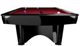 Billiard Table Dynamic III, shining black, Pool, 8 ft, Simonis 760 powder blue