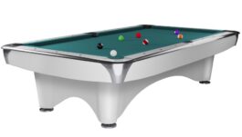 Billiard Table Dynamic III, shining white, Pool, 8 ft, Simonis 860 blue green