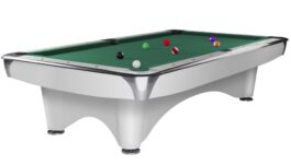 Billiard Table Dynamic III, shining white, Pool, 8 ft, Simonis 860 yellow green