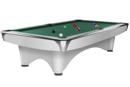 Billiard Table Dynamic III, shining white, Pool, 9 ft, Simonis 760 yellow green