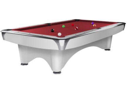 Billiard Table Dynamic III, shining white, Pool, 9 ft, Simonis 760 red