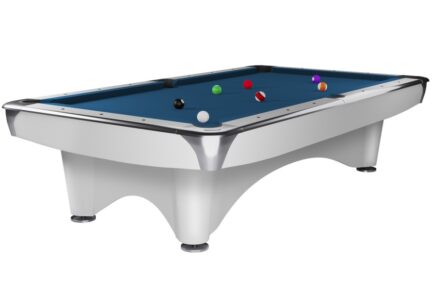 Billiard Table Dynamic III, shining white, Pool, 8 ft, Simonis 860 royal blue