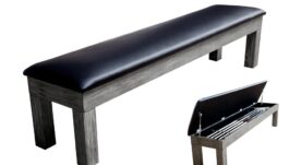Seat Bench for Billiard Table Penelope II, Silver Mist
