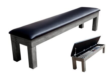 Seat Bench for Billiard Table Penelope II, Silver Mist
