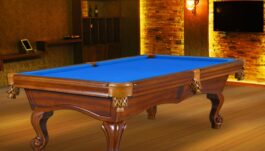 Billiard Table, Pool, York, 8 ft., antique brown, 8 ft., Simonis 860 shark grey