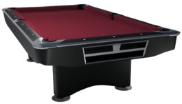 Billiard Table, Pool, Competition II, Black matt, 8 ft., Simonis 760 burgundy