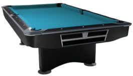 Billiard Table, Pool, Competition II, Black matt, 8 ft., Simonis 760 electric blue