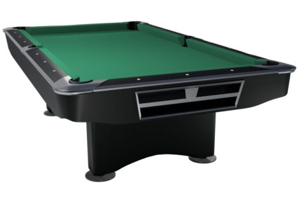 Billiard Table, Pool, Competition II, Black matt, 9 ft., Club Cloth yellow green