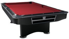 Billiard Table, Pool, Competition II, Black matt, 8 ft., Simonis 760 red