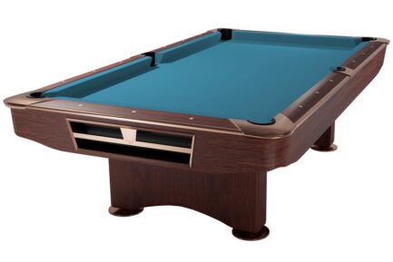 Billiard Table, Pool, Competition II, 9 ft., Mahogany, Simonis 860 electric blue