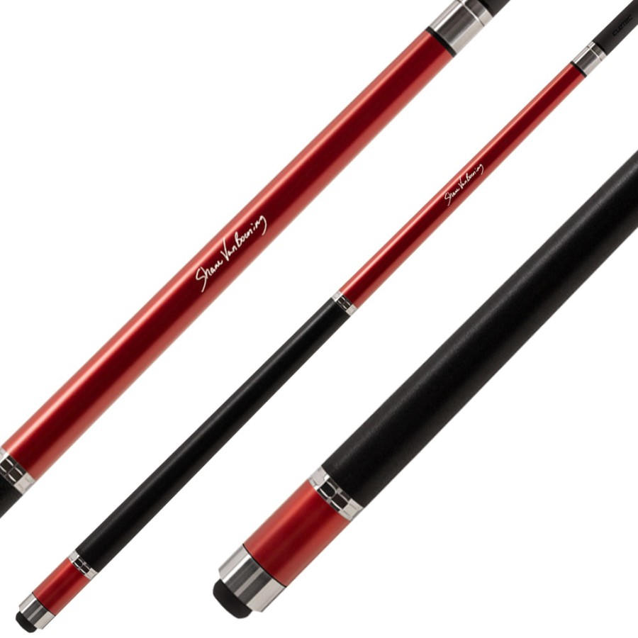 Billiard Cue, Pool, Cuetec Cynergy CT-15K Carbon, Ruby-Red, 3/8x14, 12.5mm - Image 2