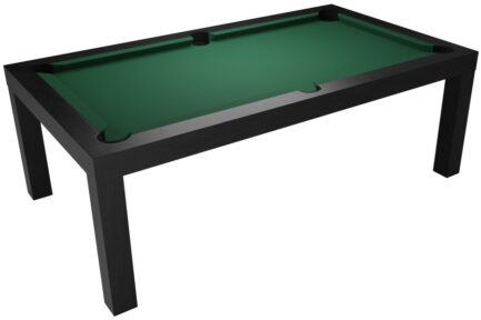 Pool Table / Dining Table, Diner, 7 ft., Matt-Black, Club Cloth burgundy - Imagem 3