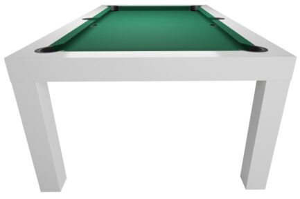 Pool Table / Dining Table, Mozart, 7 ft., matte white, Pool, Club Cloth yellow green - Imagem 4