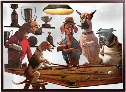 Decorative Wall Mirror Set with Billiard/Dog Theme, 5 pc. - Imagem 4