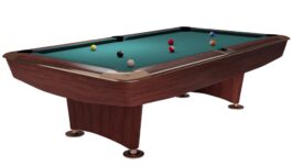 Billiard Table Dynamic II, 9 ft, brown, Pool, Simonis 860 blue green