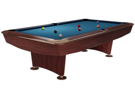 Billiard Table Dynamic II, 9 ft, brown, Pool, Simonis 760 electric blue