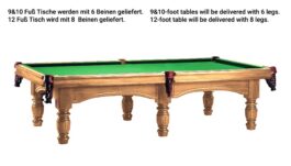 Billiard Table, Snooker,Aristocrat, oak , 12 ft.