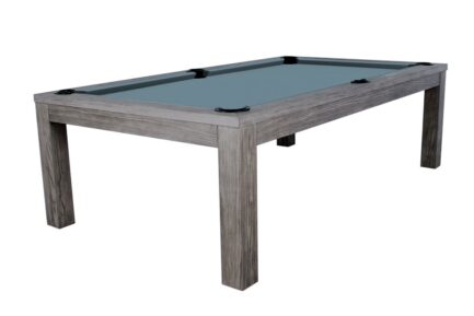 Pool Table / Dining Table, Rasson Penelope II, Silver Mist, incl. table cover, 8 ft., Simonis 760 powder blue