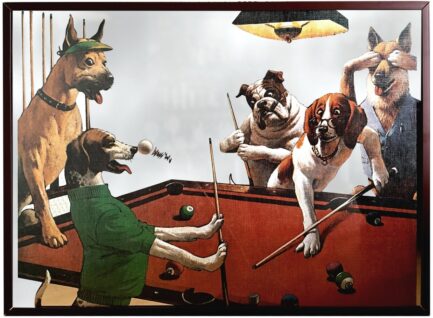 Decorative Wall Mirror Set with Billiard/Dog Theme, 5 pc. - Imagem 3