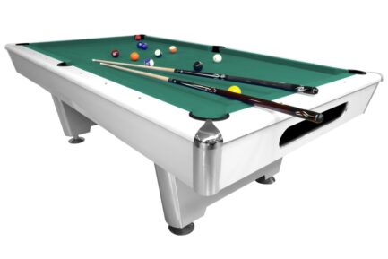 Billiard Table Dynamic Triumph, matt white, Pool, 7 ft., Club Cloth yellow green
