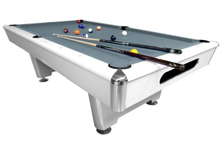 Billiard Table, Pool, Triumph Plus, Matt White, 7 ft., Simonis 760 royal blue - Image 10