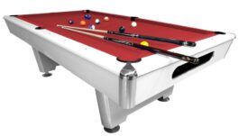 Billiard Table Dynamic Triumph, matt white, Pool, 8 ft., Simonis 760 red