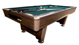 Billiard Table, Pool, Triumph Plus, Brown, 8 ft., Simonis 860 blue green