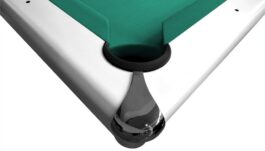 Billiard Table, Pool, Triumph Plus, Matt White, 8 ft., Simonis 860 powder blue