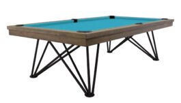 Pool Table / Dining Table, Dauphine, Silver Mist Oak, 7 ft., Simonis 760 tournament blue
