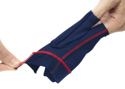 Billiard Glove, Cuetec Axis, 3-Finger, navy-red, to wear on left hand, XL - Image 4
