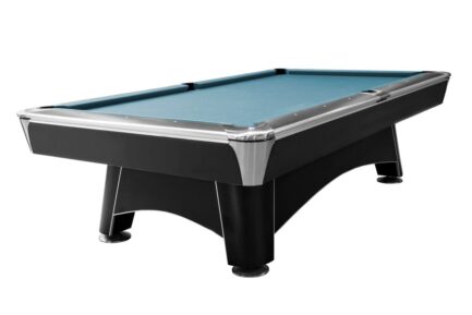 Billiard Table, Pool, Hurricane, 9 ft., Matt-Black, Simonis 860 powder blue